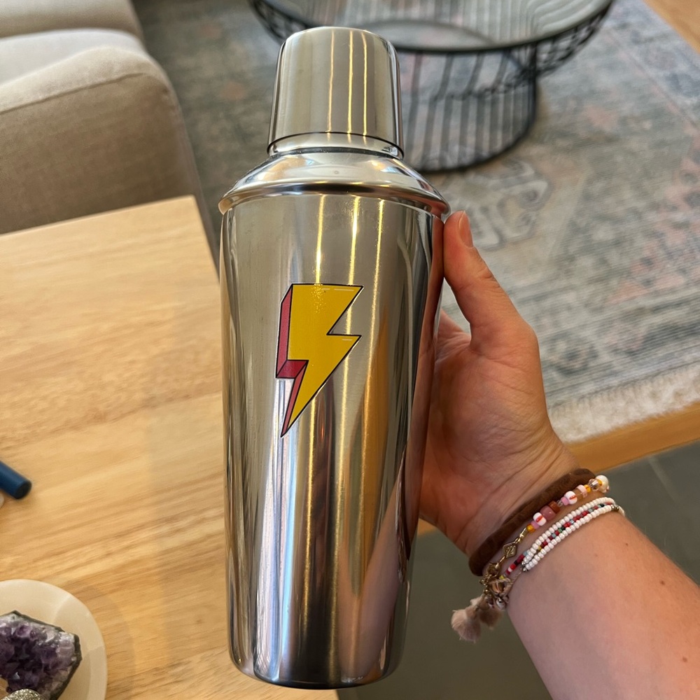 Lightening bolt cocktail shaker